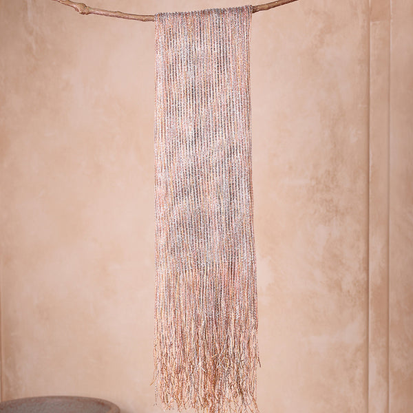 Ethereal Gold & Copper Shimmer Knit Scarf