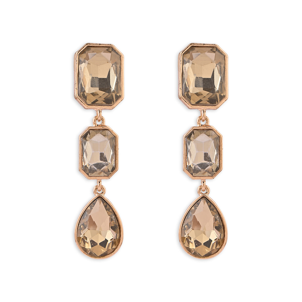 Green Stone Chandelier Drop Earrings