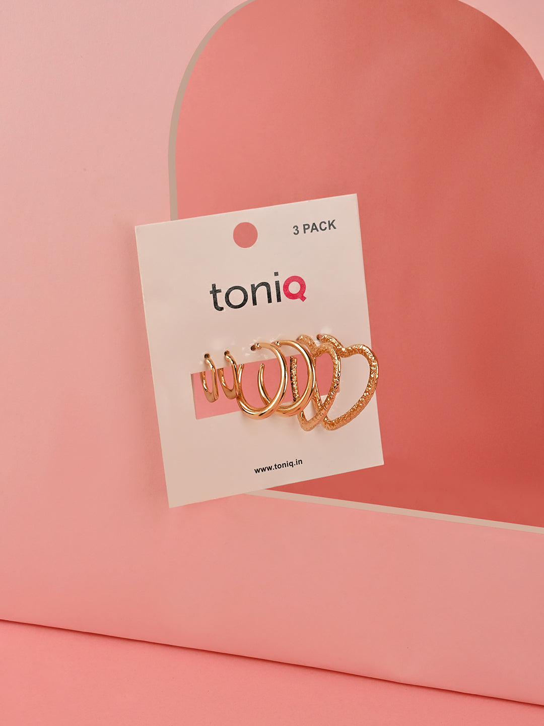Golden Trio Textured Hoop Earring Set