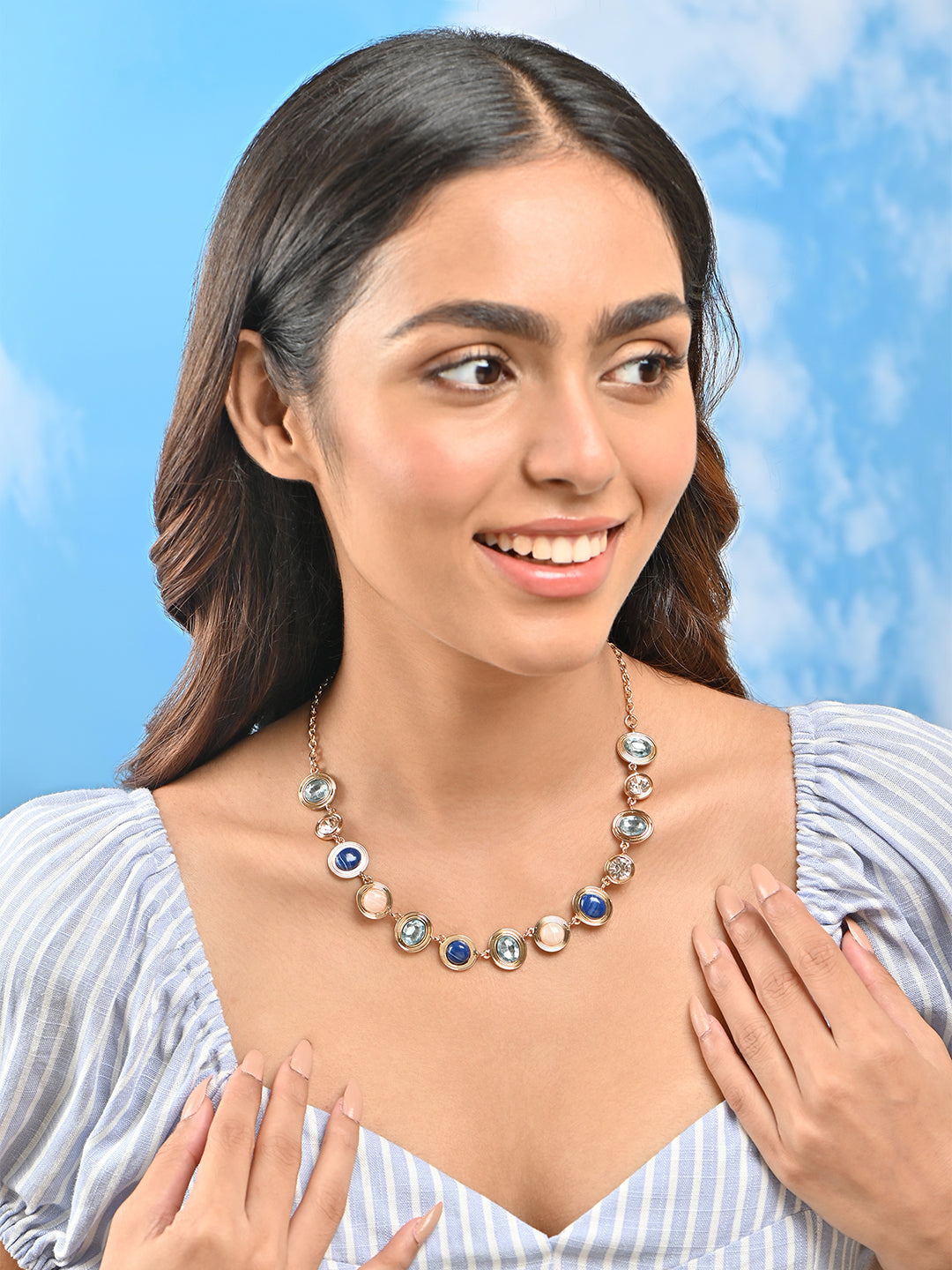 Golden Glow Stone Studded Choker