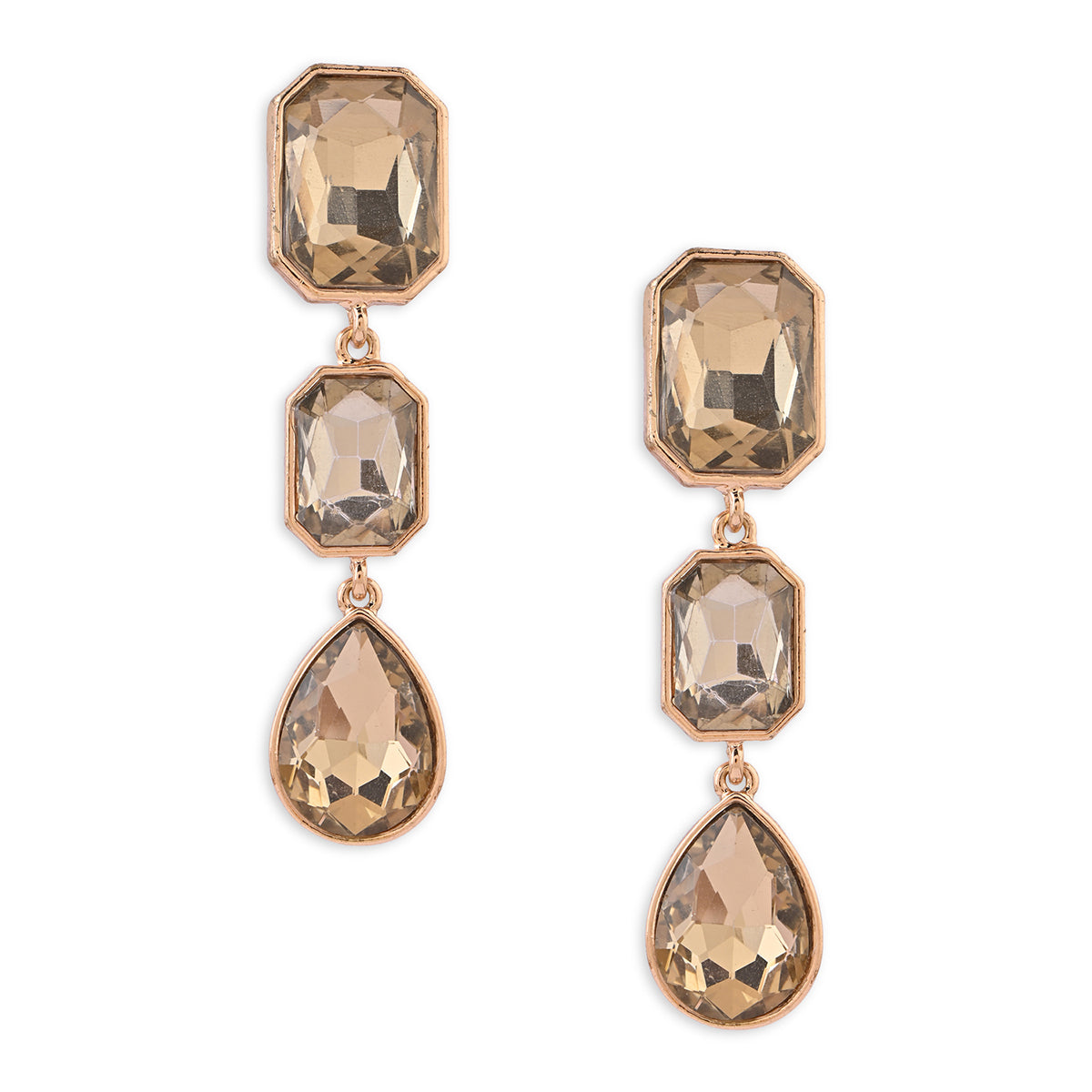 Green Stone Chandelier Drop Earrings