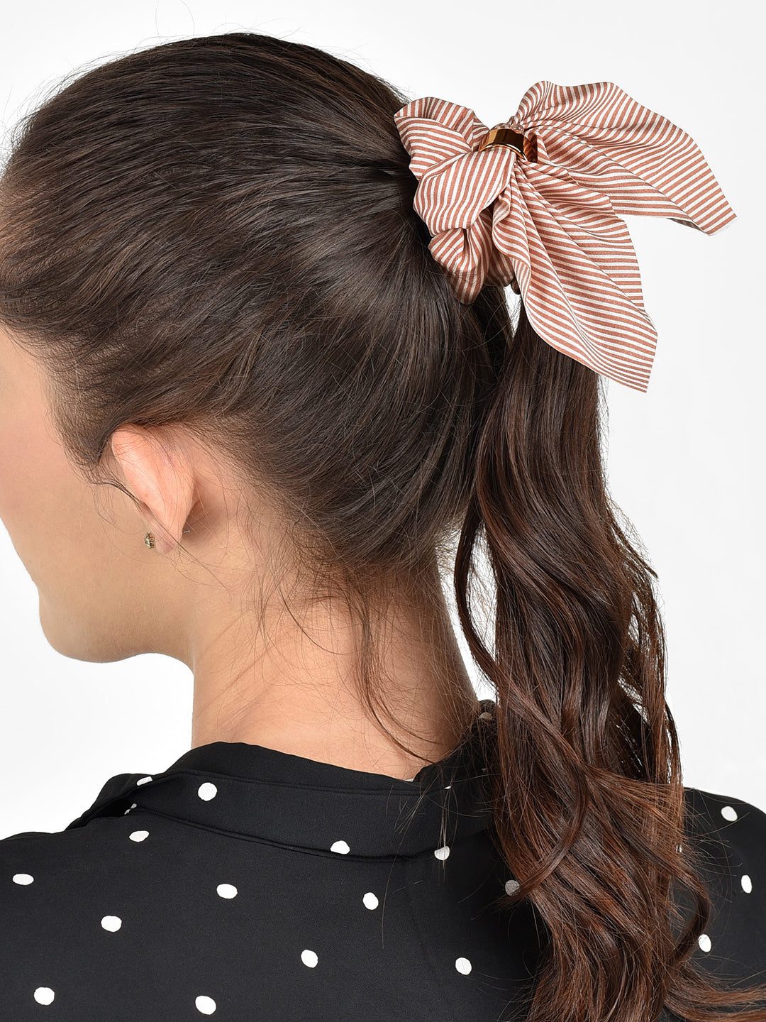 Striped Bow Hair Scrunchies Set of 2