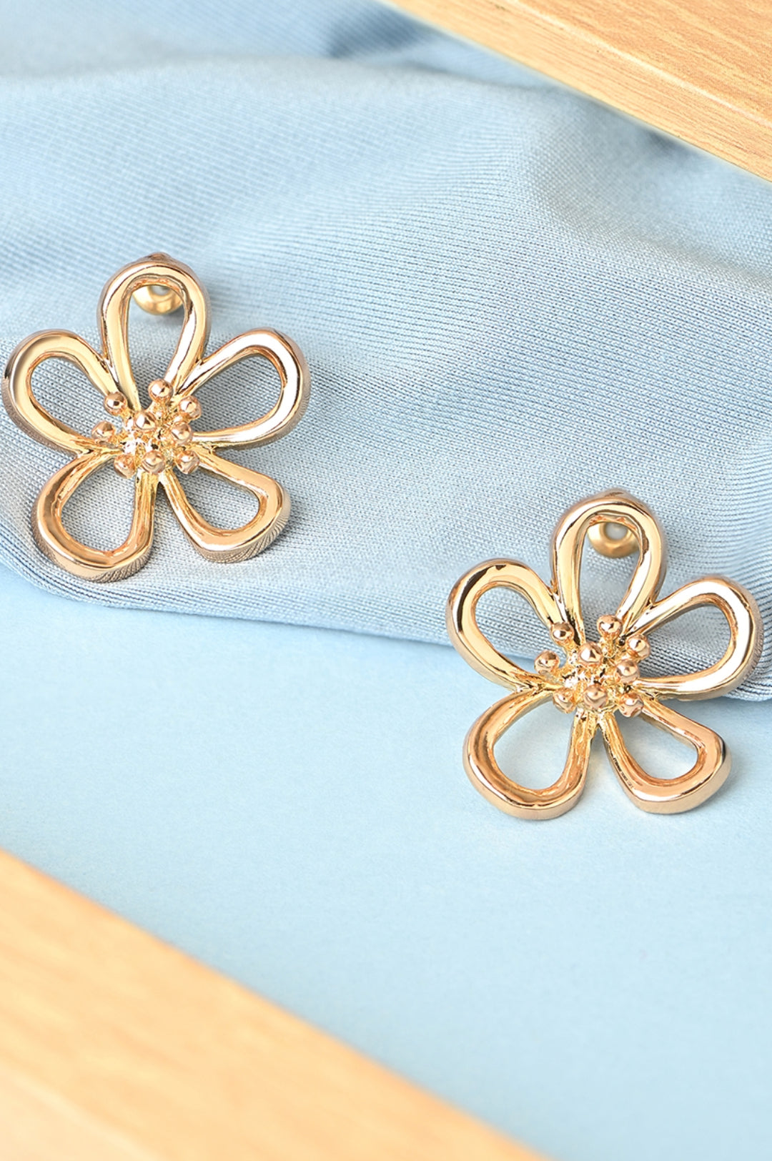 Golden Bloom Minimal Floral Studs