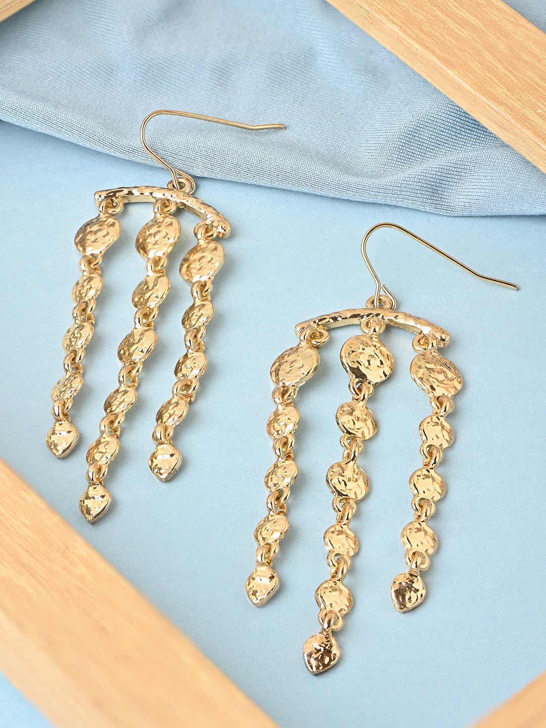 Boho Tasselled Gold Drop Earrings