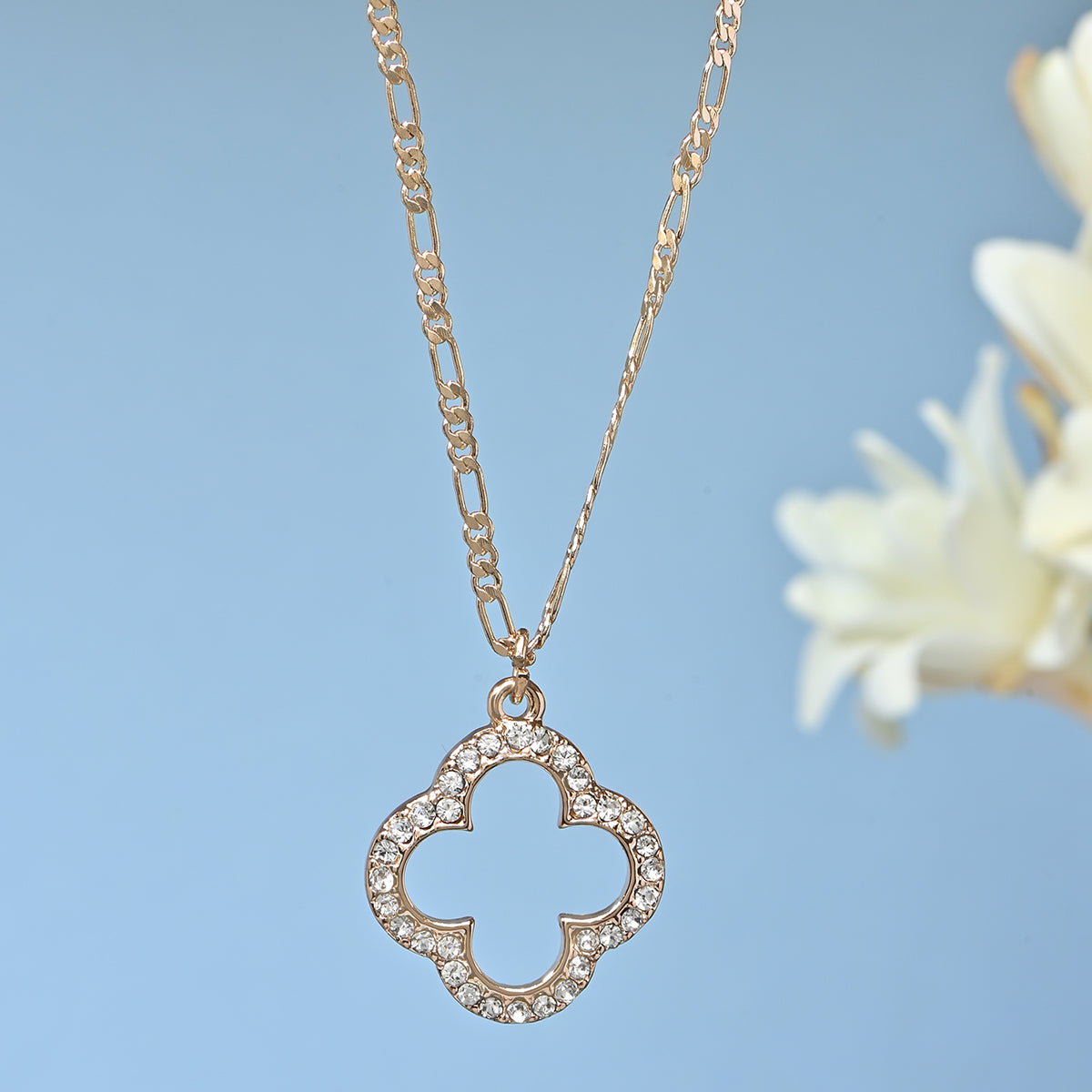 Gold-Plated Clover Charm Necklace