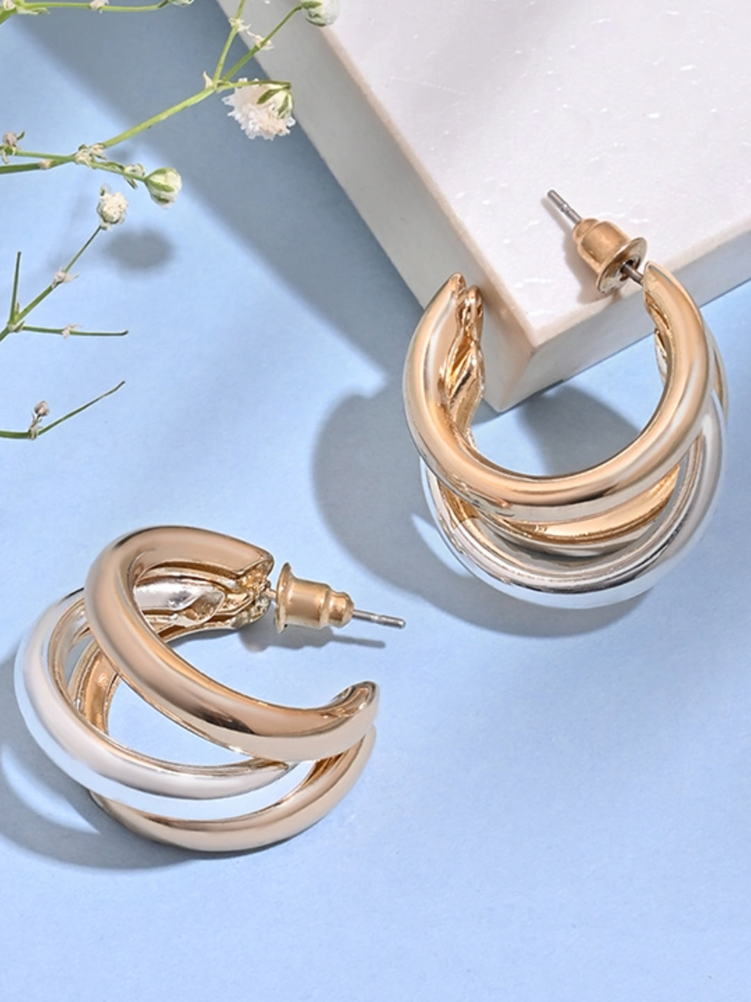 Two-Toned Bold Babe Hoop Vibes