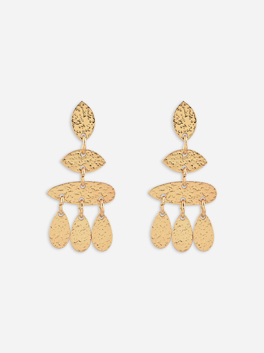Gold Plated Contemporary Drop Earrings