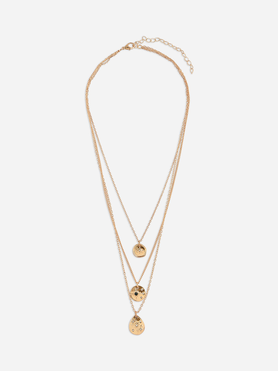 Golden Layered Celestial Charm Pendant Necklace