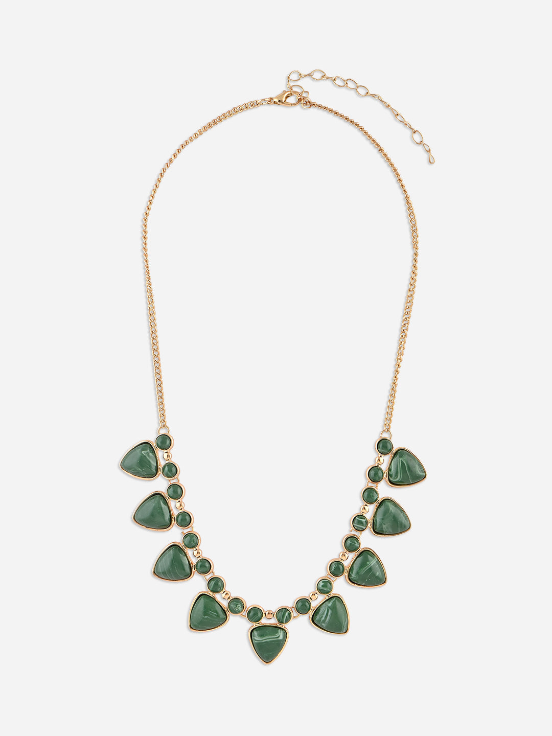 Verdant Glaze Green Enamel Statement Necklace