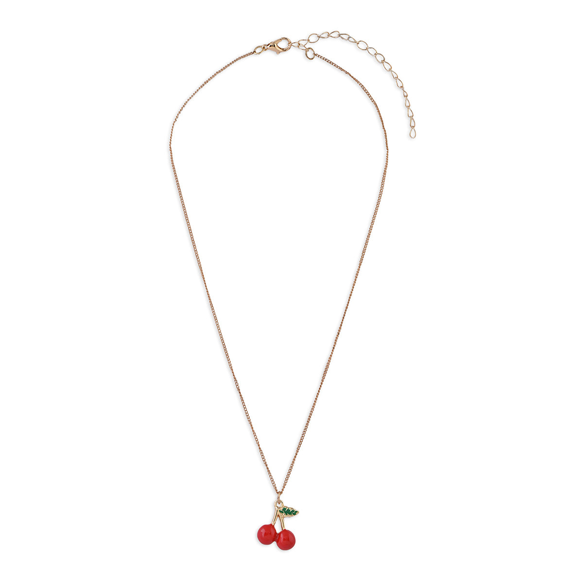 Golden Cherry Charm Necklace