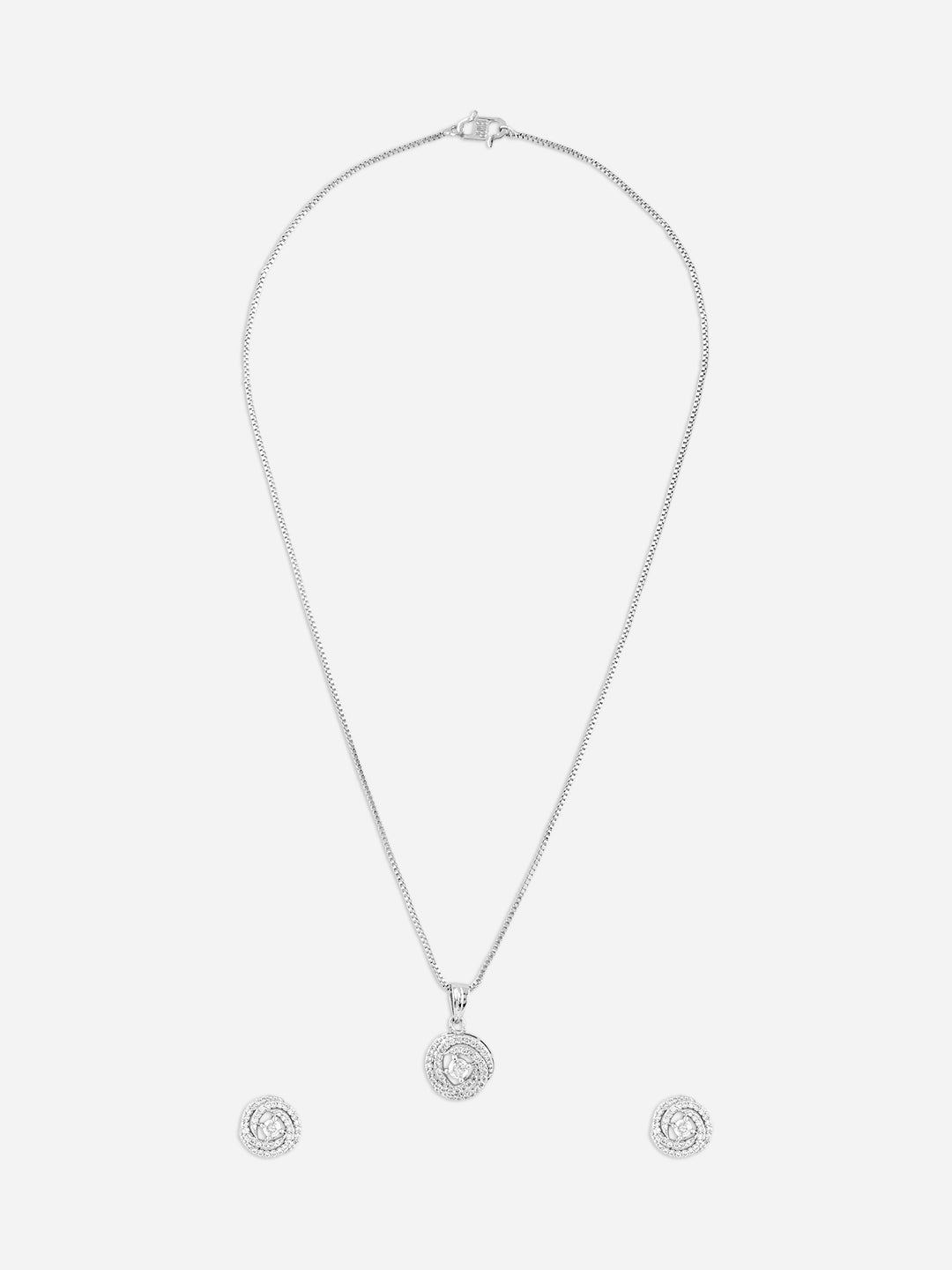 Women silver Plated Necklace and earrings set