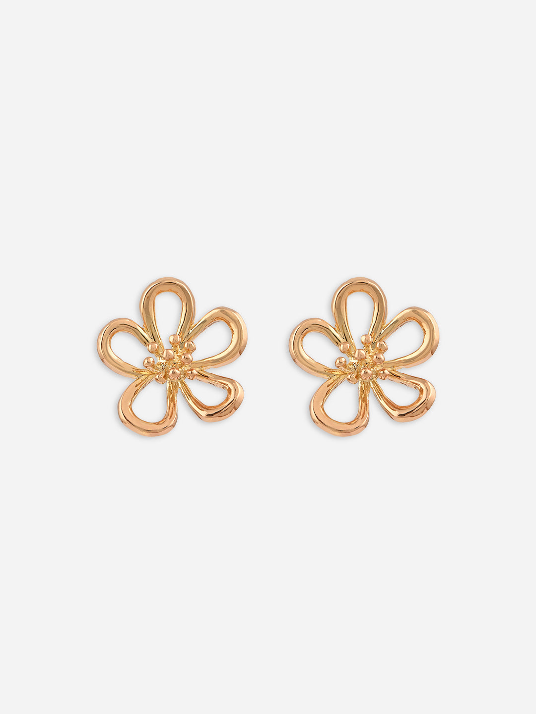 Golden Bloom Minimal Floral Studs