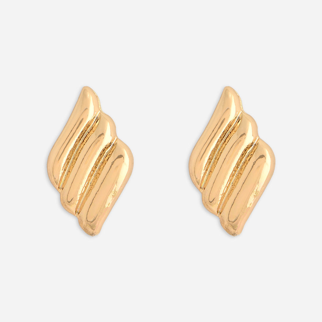 Gold Contemporary Stud Earrings Women