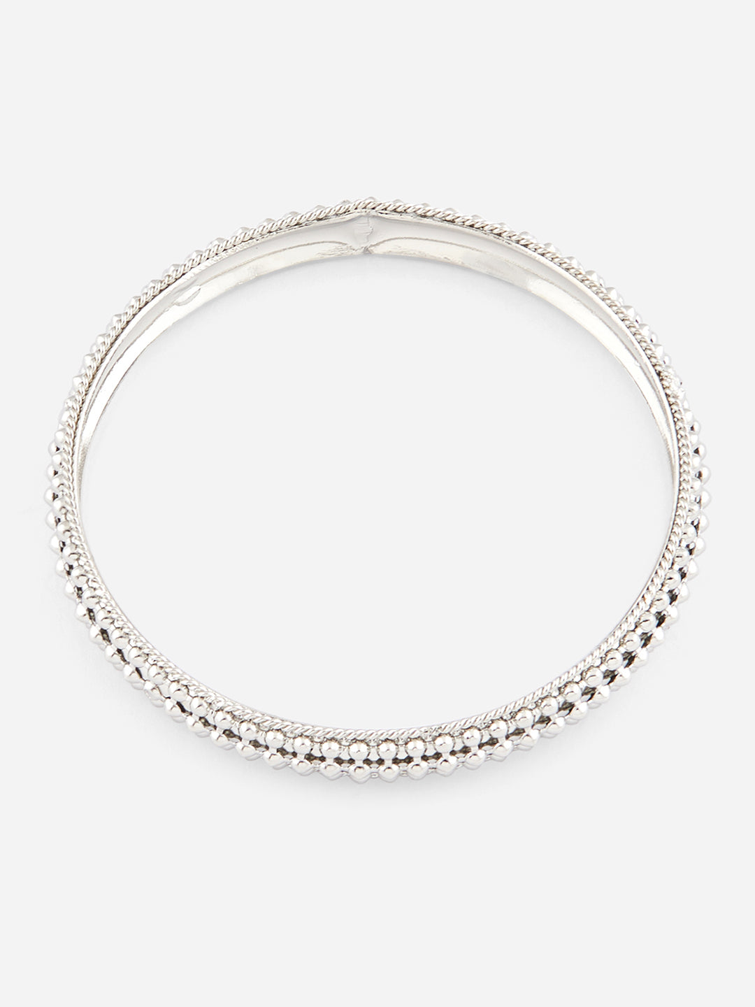 Silver bracelet on a light background