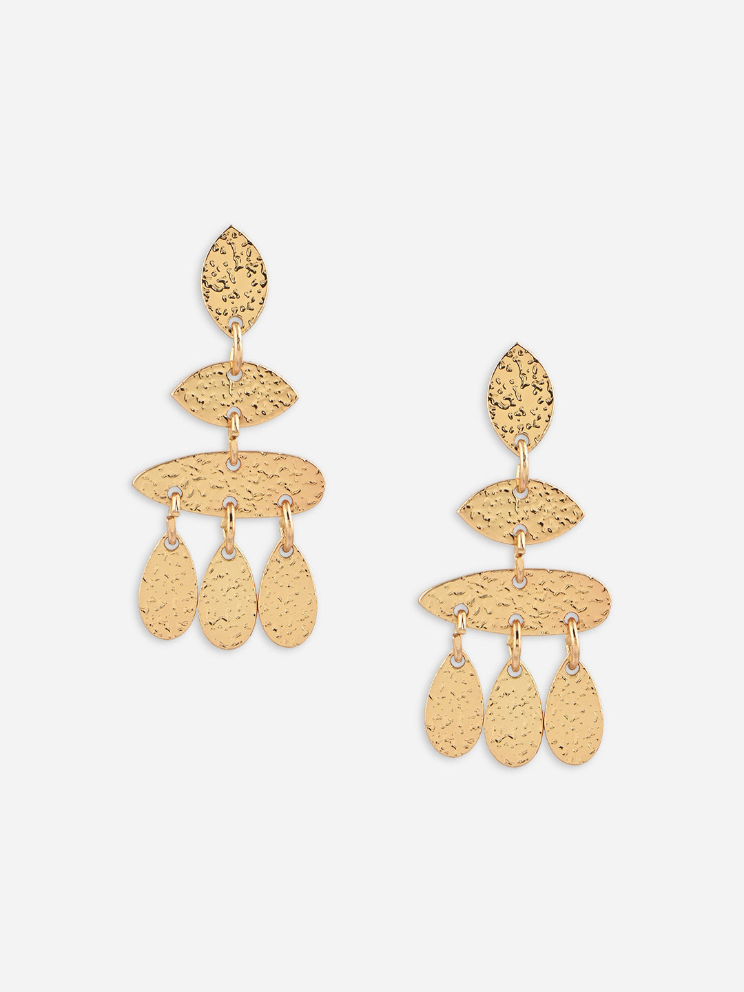 Gold Plated Contemporary Drop Earrings