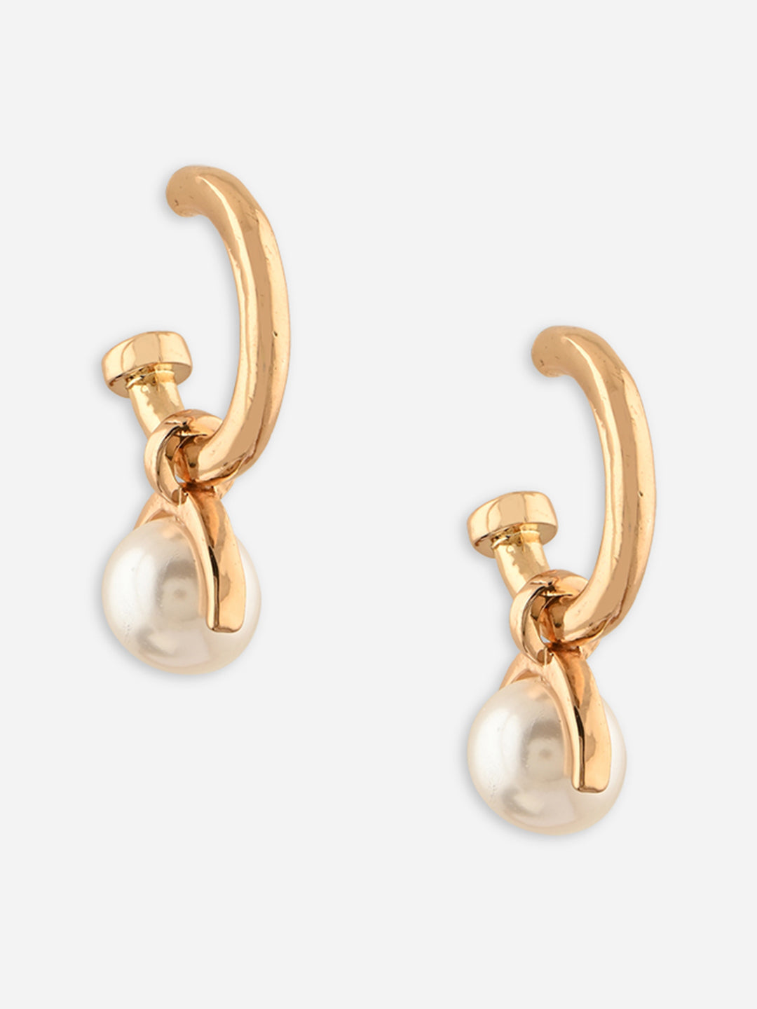 Baroque Blush Pearl Drop Hoops