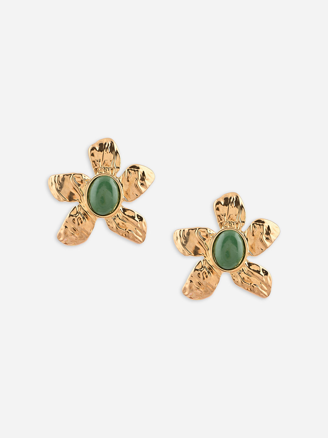 Botanic Bloom Green Stone Studs