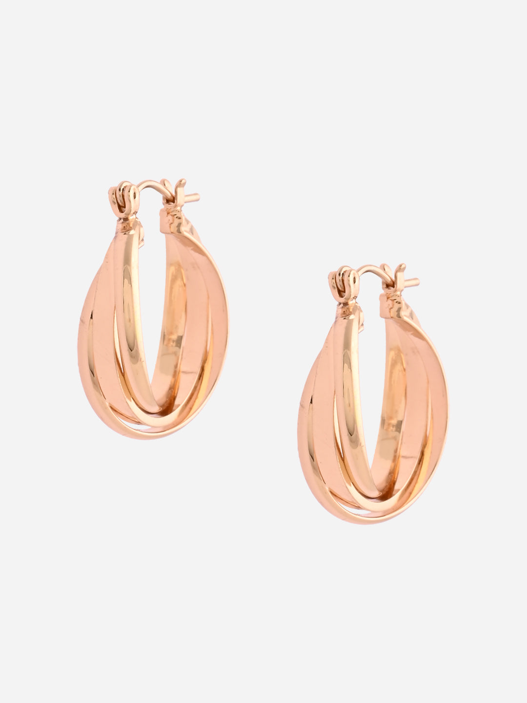 Toniq Casual Silver Plated Latch Back Hoop Earrings for Women