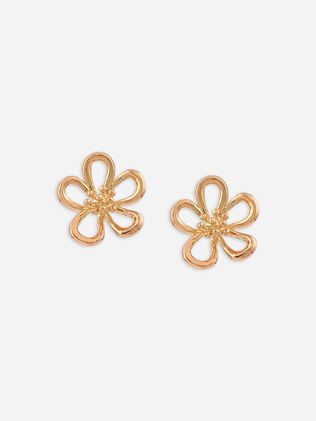Golden Bloom Minimal Floral Studs