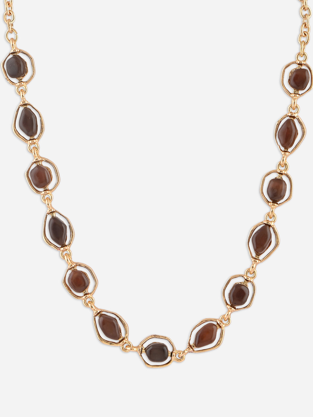 Mocha Link Brown Stone Necklace