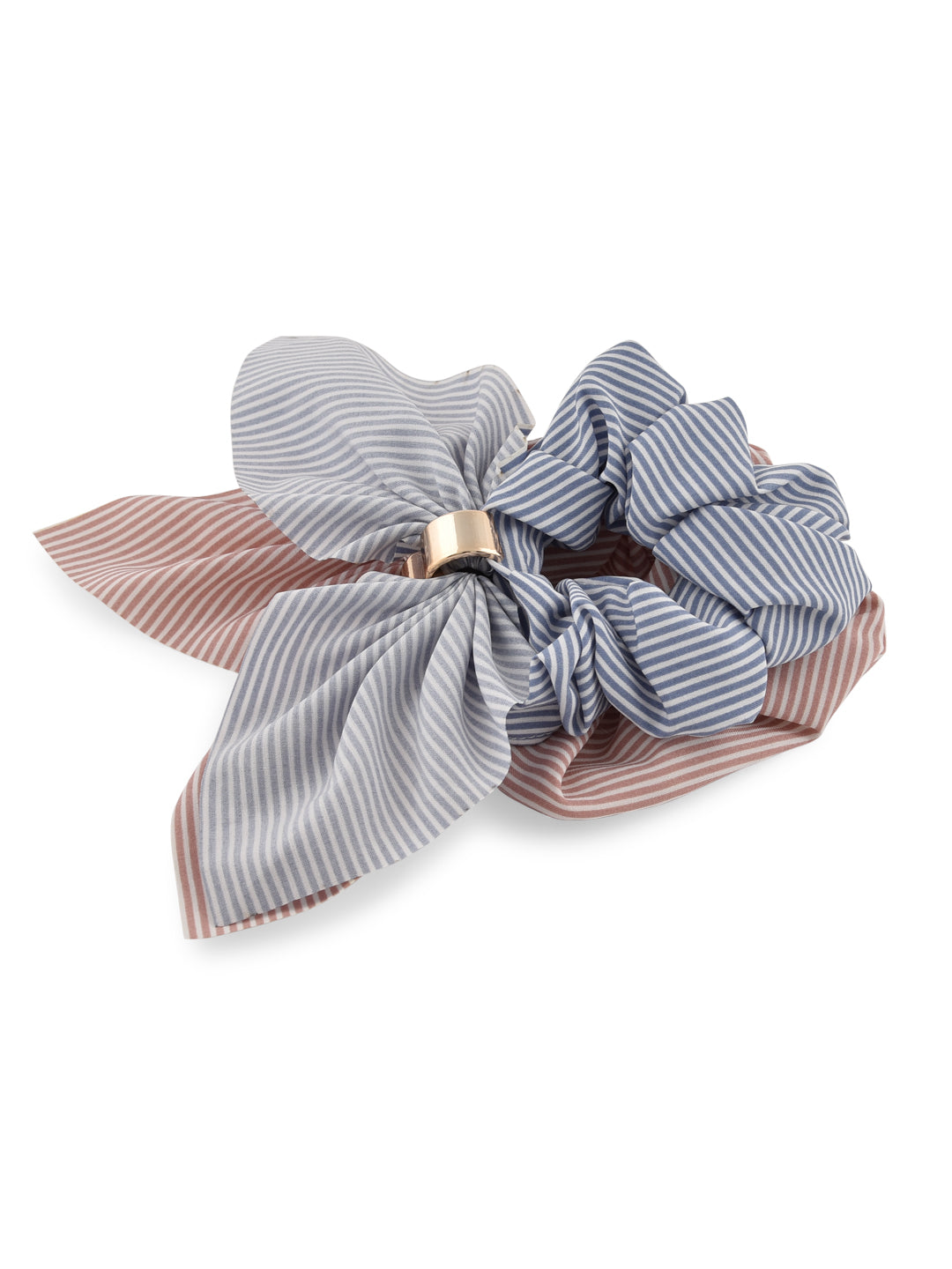 Striped Bow Hair Scrunchies Set of 2