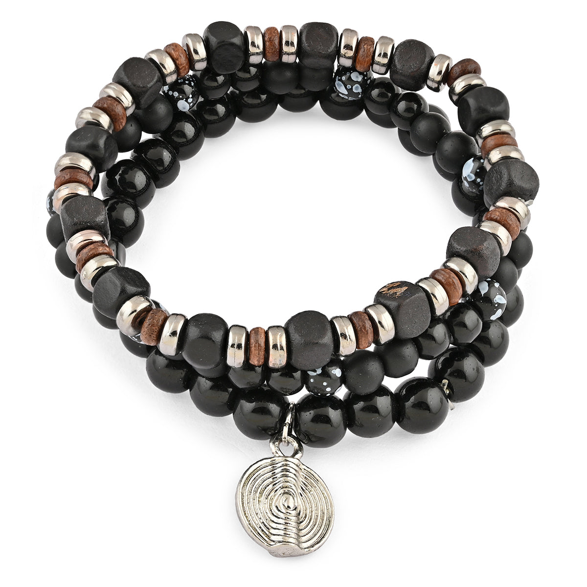 Midnight Stack – Set of 3 Black Beaded Bracelets