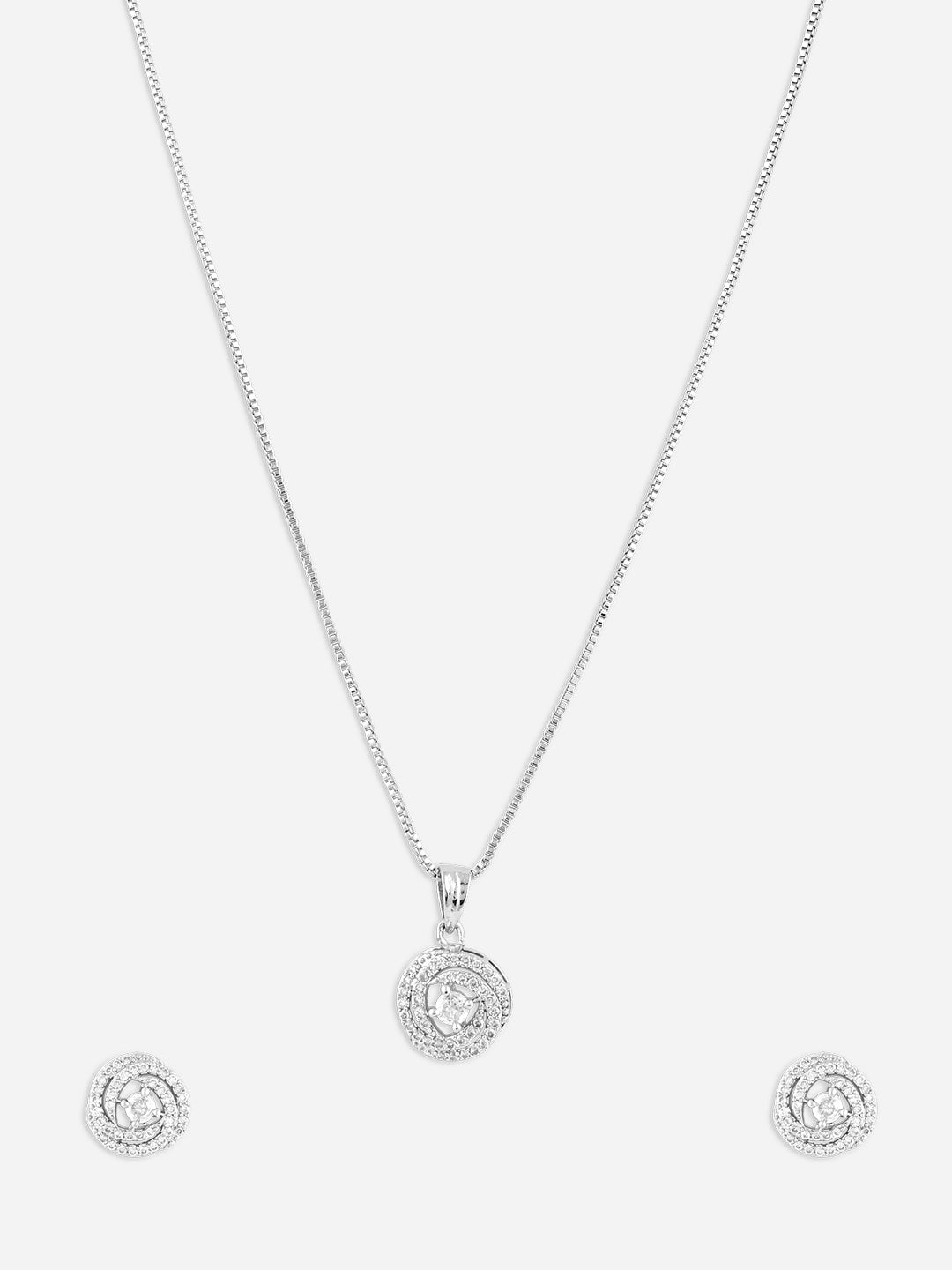 Women silver Plated Necklace and earrings set