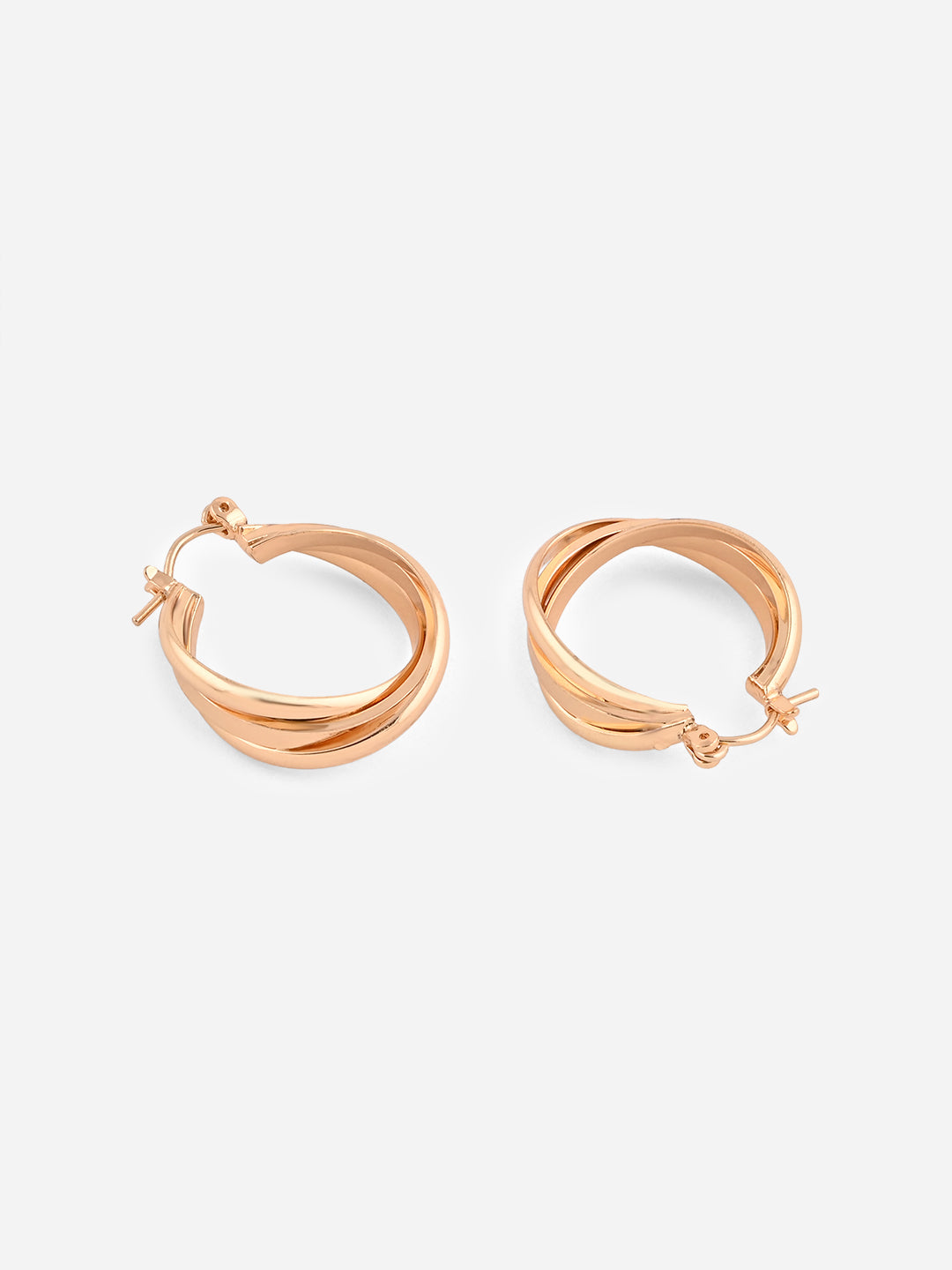 Toniq Casual Silver Plated Latch Back Hoop Earrings for Women