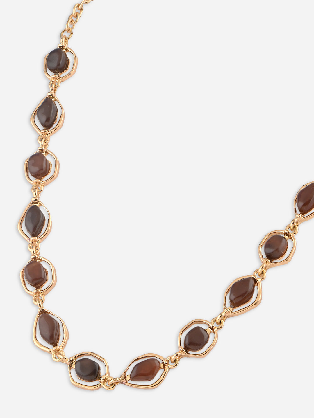 Mocha Link Brown Stone Necklace