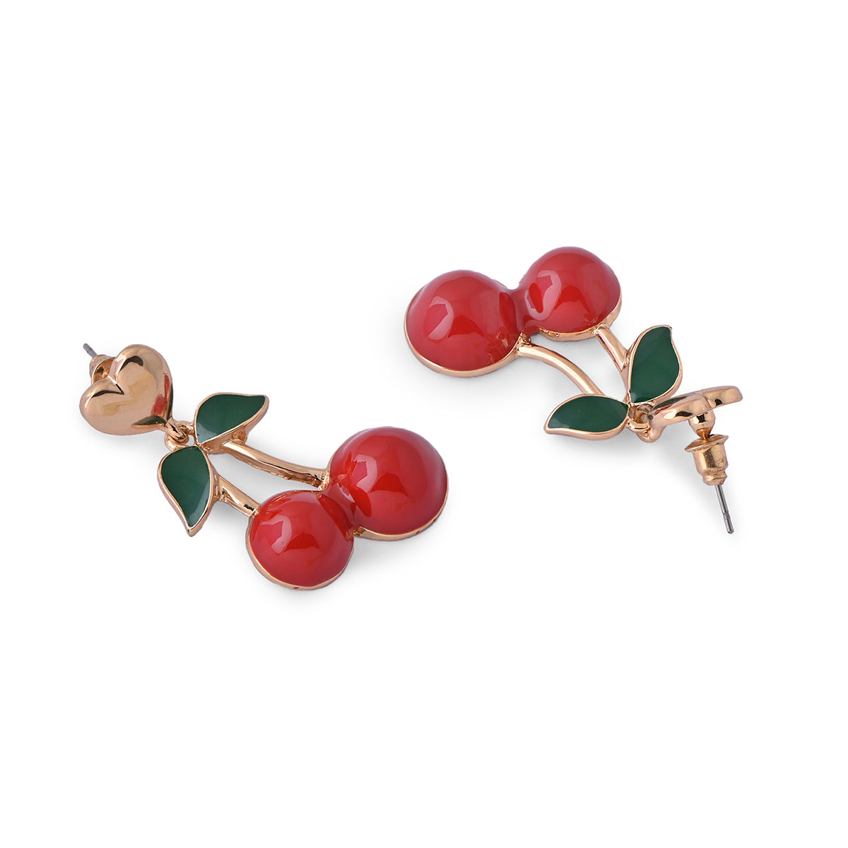 Playful Cherry & Heart Drop Earrings