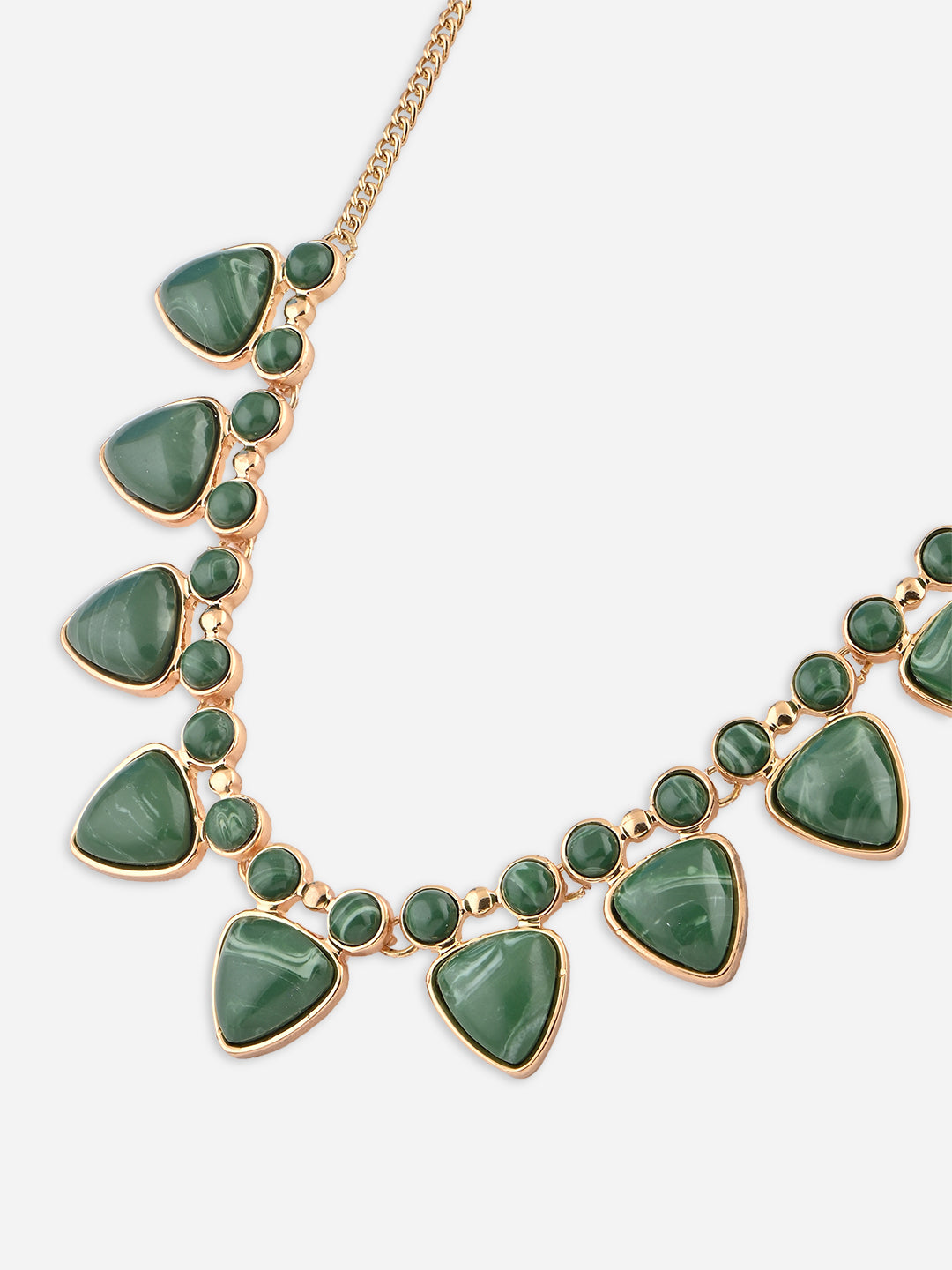 Verdant Glaze Green Enamel Statement Necklace