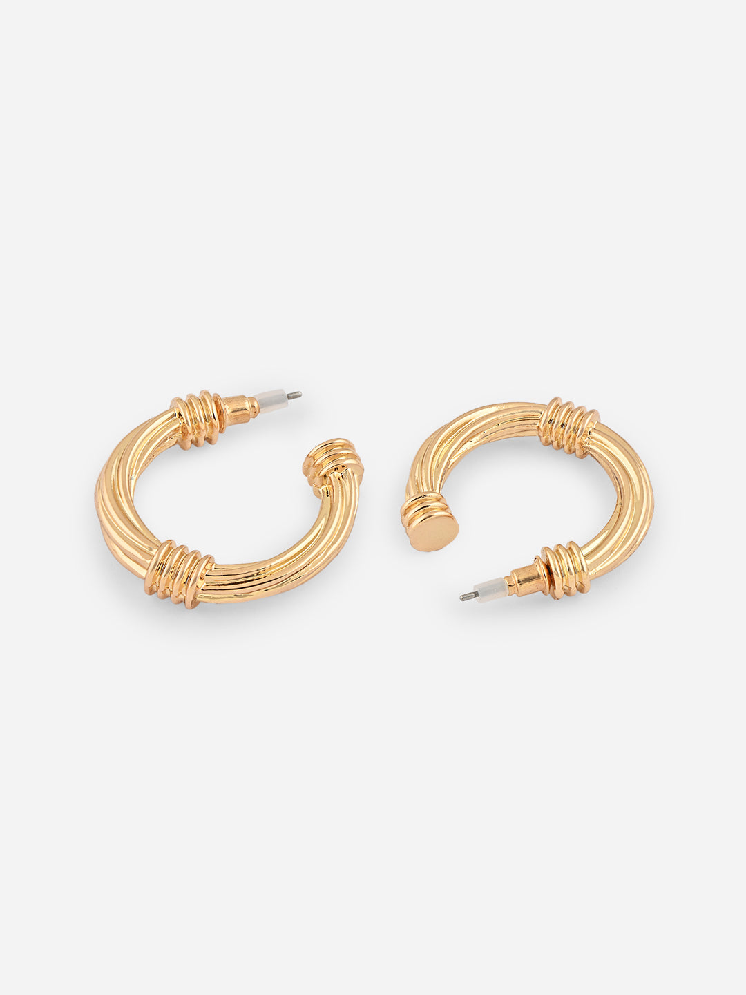 Metal Mood Trio: Gold & Silver Half Hoops Set
