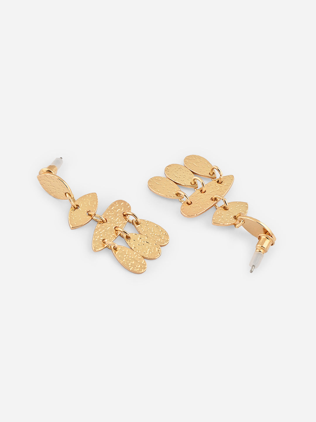 Gold Plated Contemporary Drop Earrings