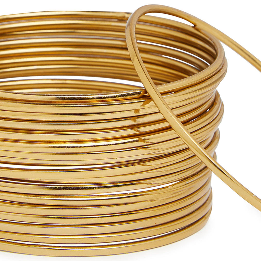 Fida set of 18 gold-plated metal bangles for women – sleek traditional Indian jewellery stack