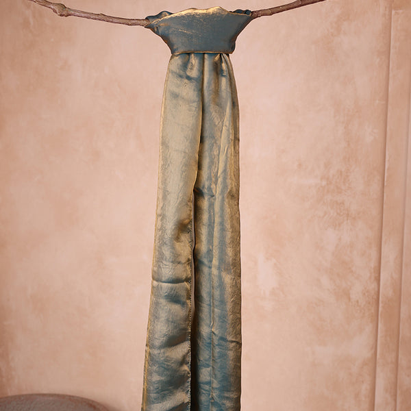 Lustrous Green & Golden Shimmer Dupatta