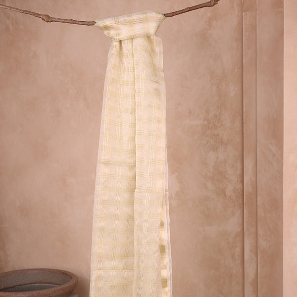 Off-White & Gold Zari Dupatta