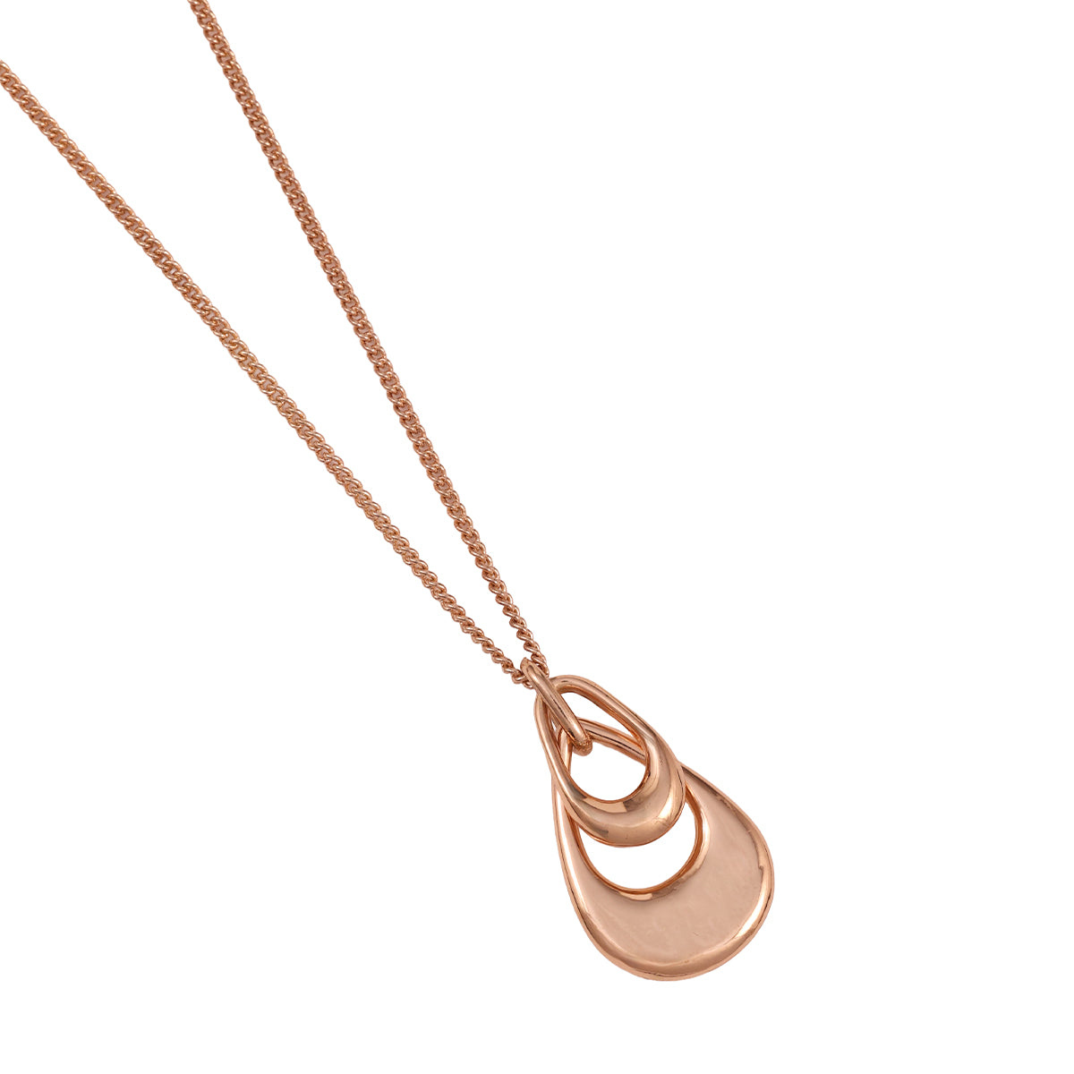 Polished Golden Stacked Organic Drop Pendant Necklace