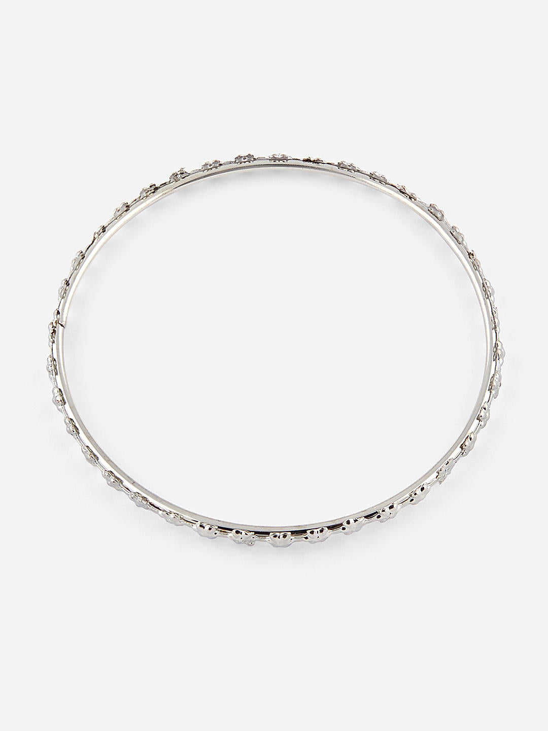 Fida Ethnic Traditional Set Of 10 Classic Silver Bangle Set For Women(2.6)