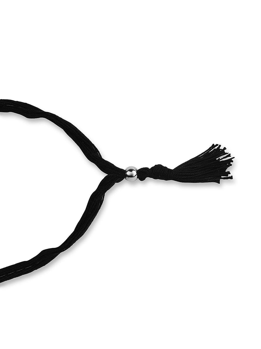 Fida Ethnic Silver Plated Oxidised Jhumka Drop Necklace For Women