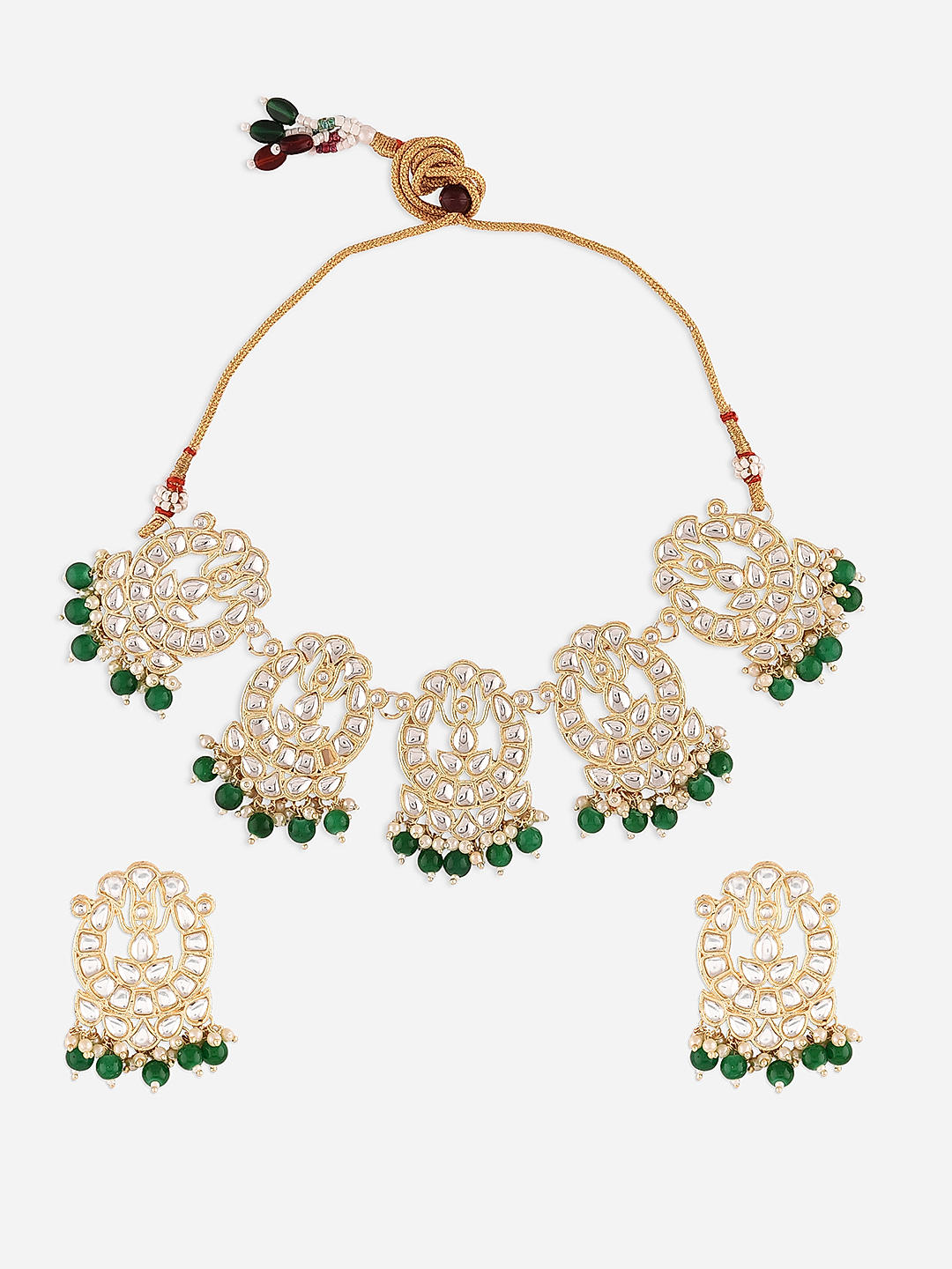 Fida Ethnic Traditional Wedding Gold Kundan Jewellery Set For Women