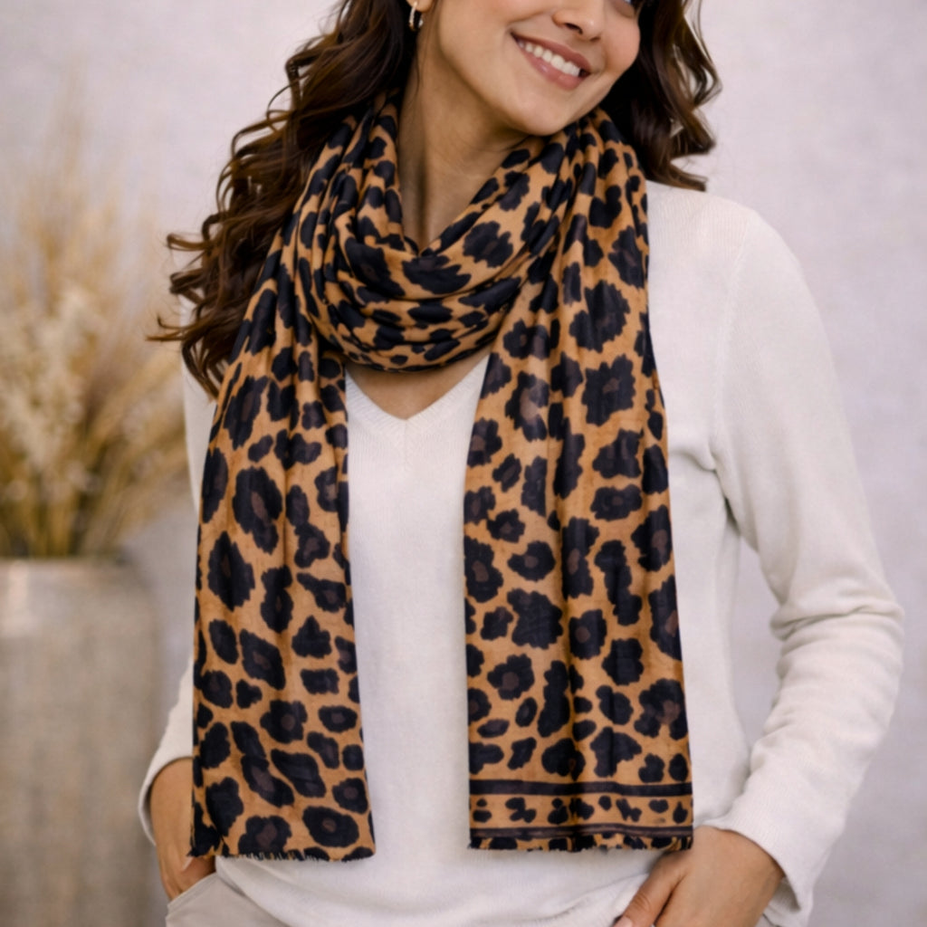 Luxury Multicolour Tiger Animal Print Scarf