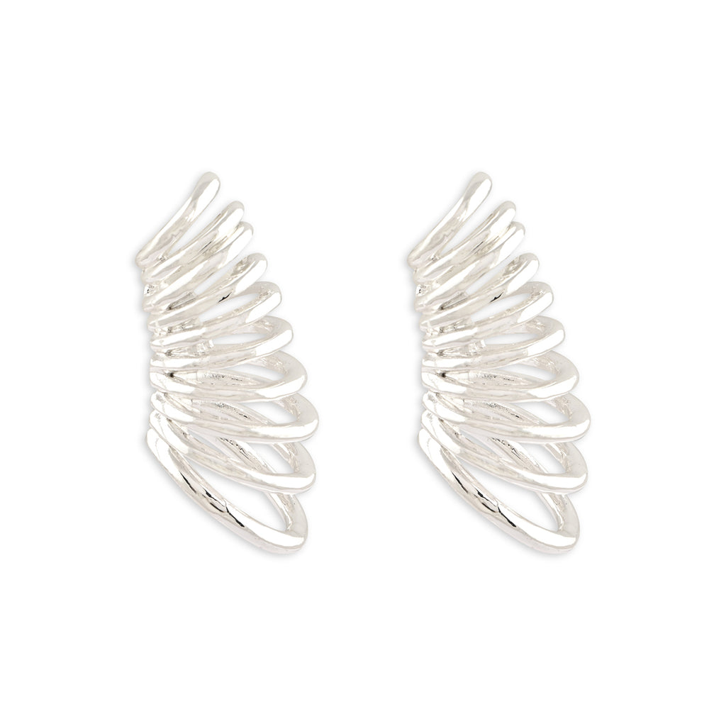 Silver Spiral Hoop Ear Cuffs
