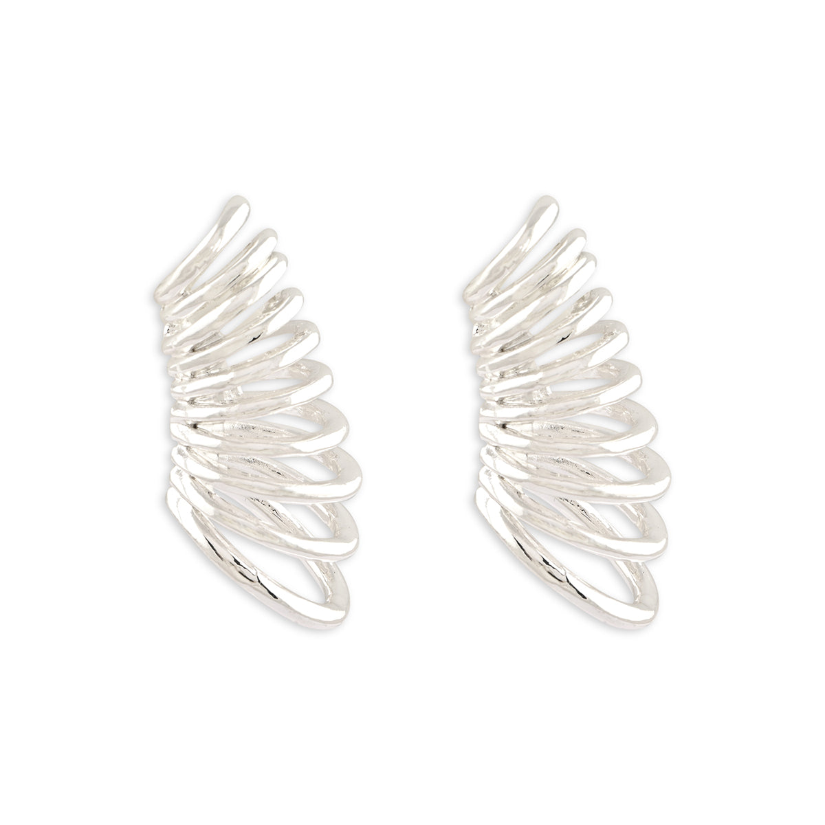 Silver Spiral Hoop Ear Cuffs