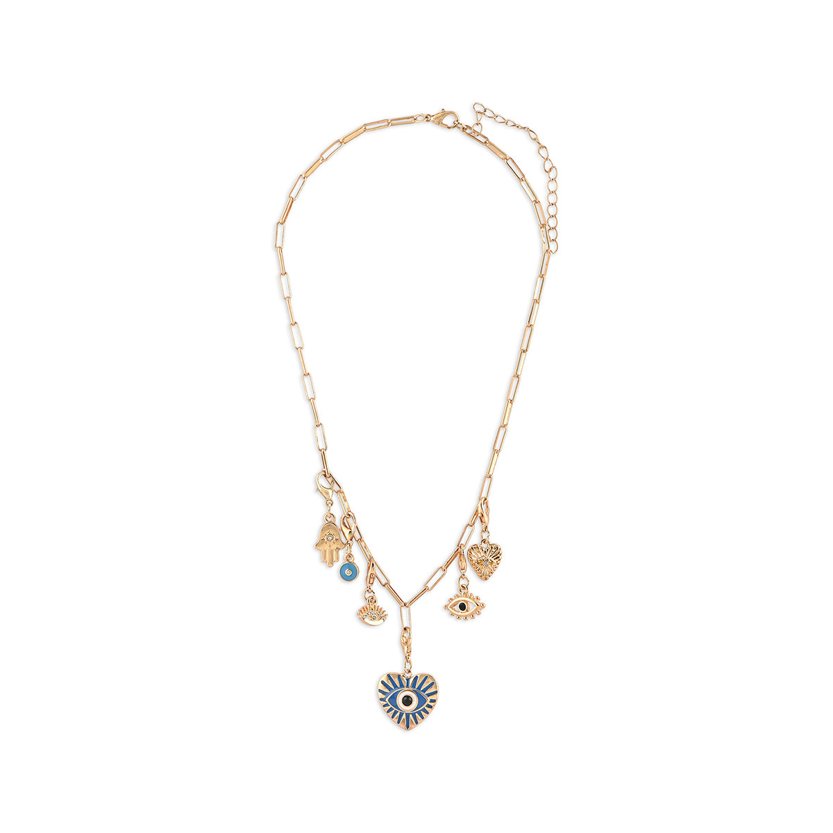 Evil Eye Multi-Charm Necklace Set of 6 Interchangeble Charm