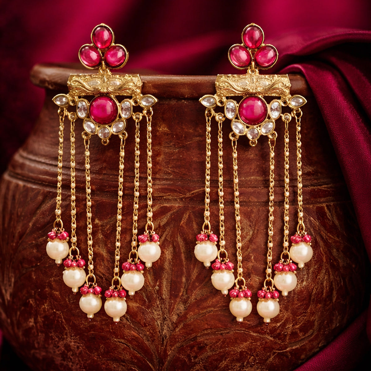 Handcrafted Sterling White Floral Drop Earrings