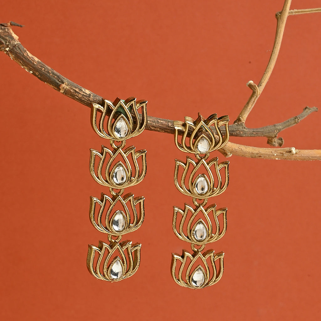 Handcrafted Radiant Lotus Statement Earring