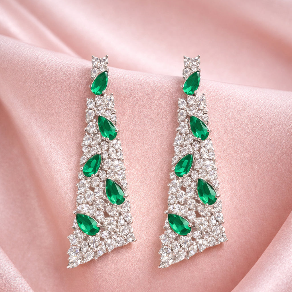 Handcrafted Emerald Spire Drop Earring