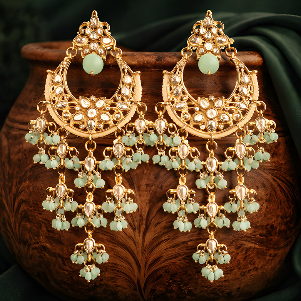 Festive Kundan Drop Chandbali Earring
