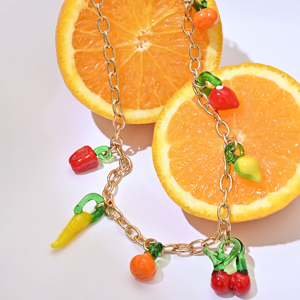 Tooty Fruity Veggie Pop Charm Necklace