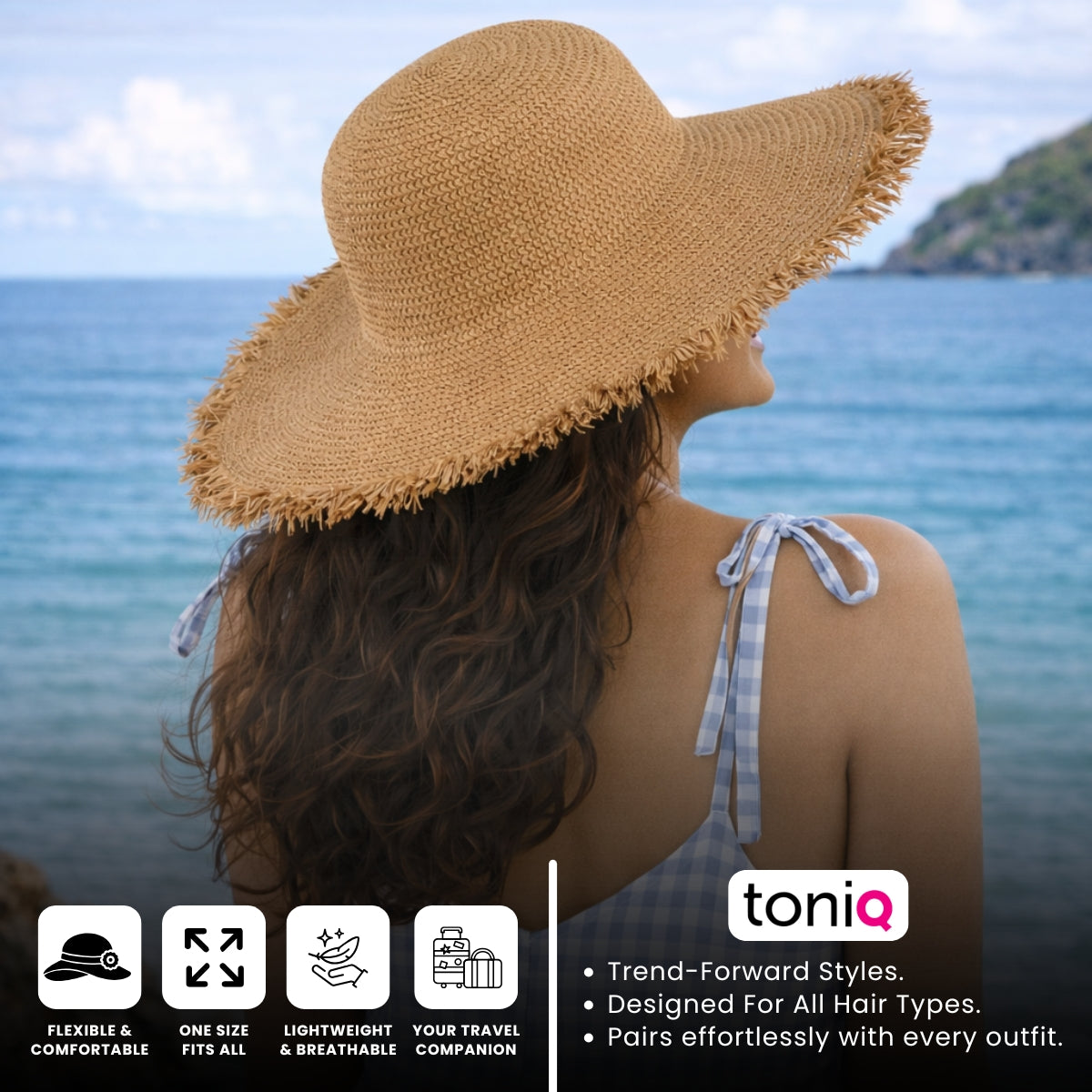 Sandy Ruffle Floppy Beach Hat